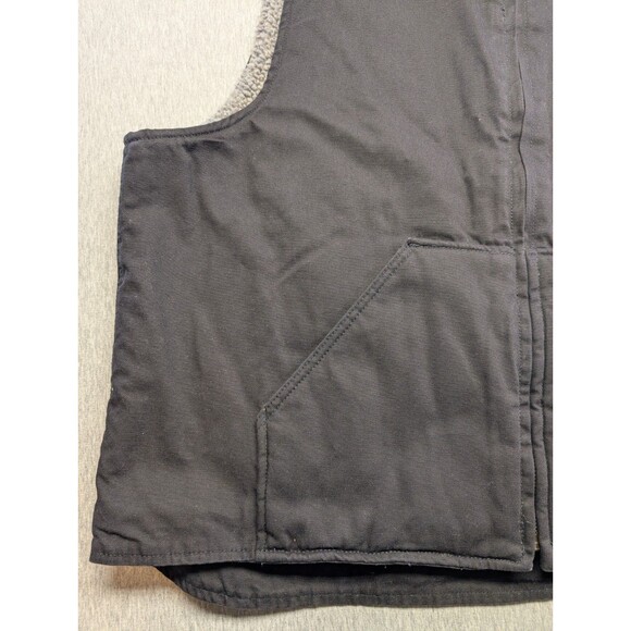 New Forge Vest Mens Black Cotton Sherpa Lined Workwear Full Zip Western Size 2XL - Picture 2 of 11